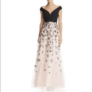 BCBGMaxAzria formal black/pink sequin gown